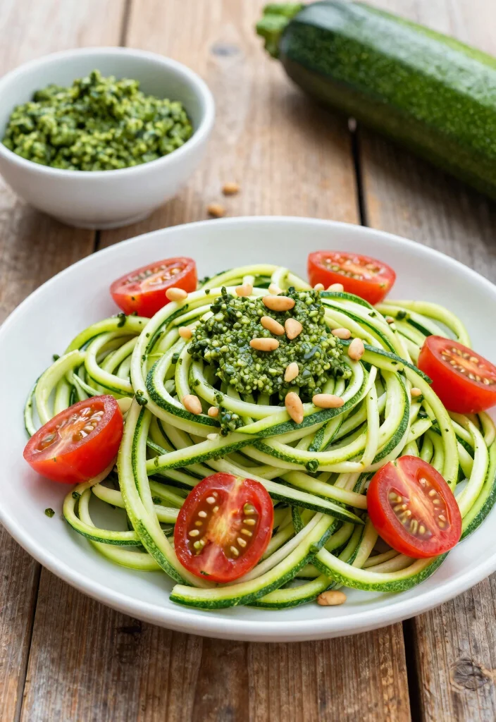 12 Plant-Based Dinner Recipes for Fresh Simple Weeknight Eating - 8. Zucchini Noodles with Pesto