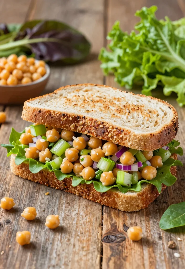 12 Whole-Food Vegan Recipes for Clean Nourishing Meals - 11. Vegan Chickpea Salad Sandwich