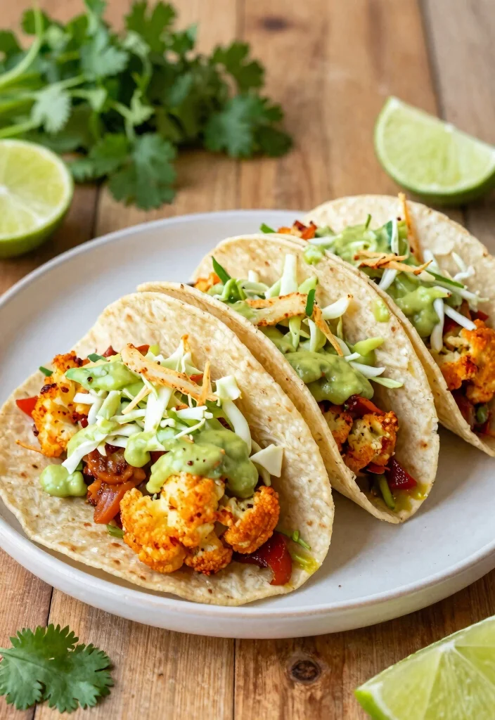 12 Whole-Food Vegan Recipes for Clean Nourishing Meals - 4. Spicy Cauliflower Tacos
