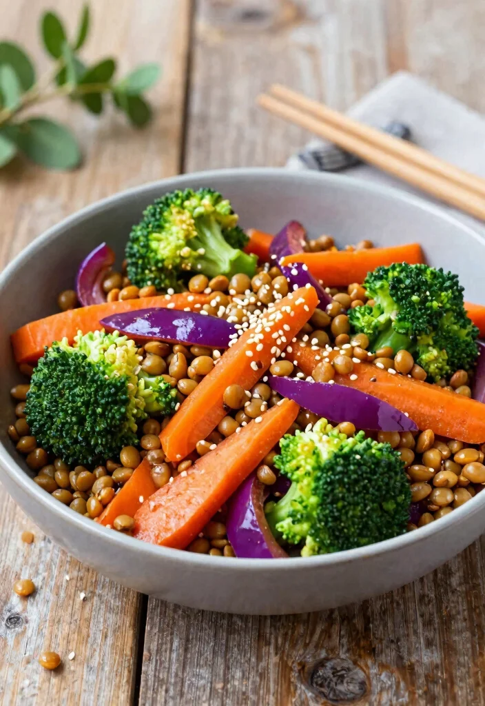 12 Whole-Food Vegan Recipes for Clean Nourishing Meals - 5. Lentil and Vegetable Stir-Fry