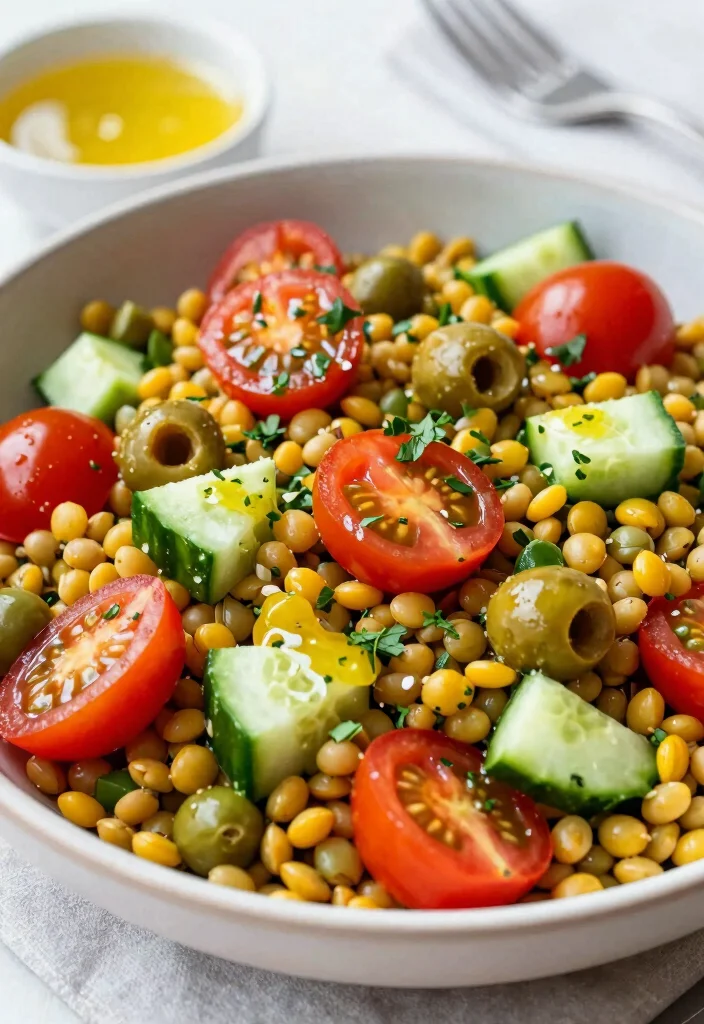 14 Healthy Lunch Ideas Recipes for Simple Balanced Meals - 4. Mediterranean Lentil Salad
