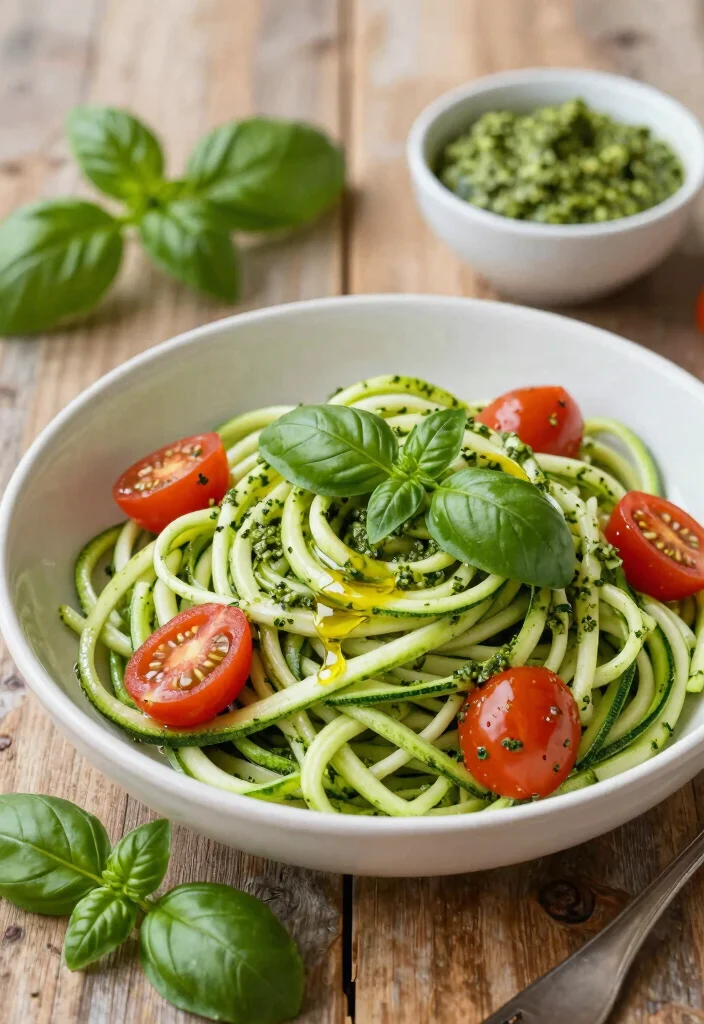 14 Healthy Lunch Ideas Recipes for Simple Balanced Meals - 6. Zucchini Noodles with Pesto