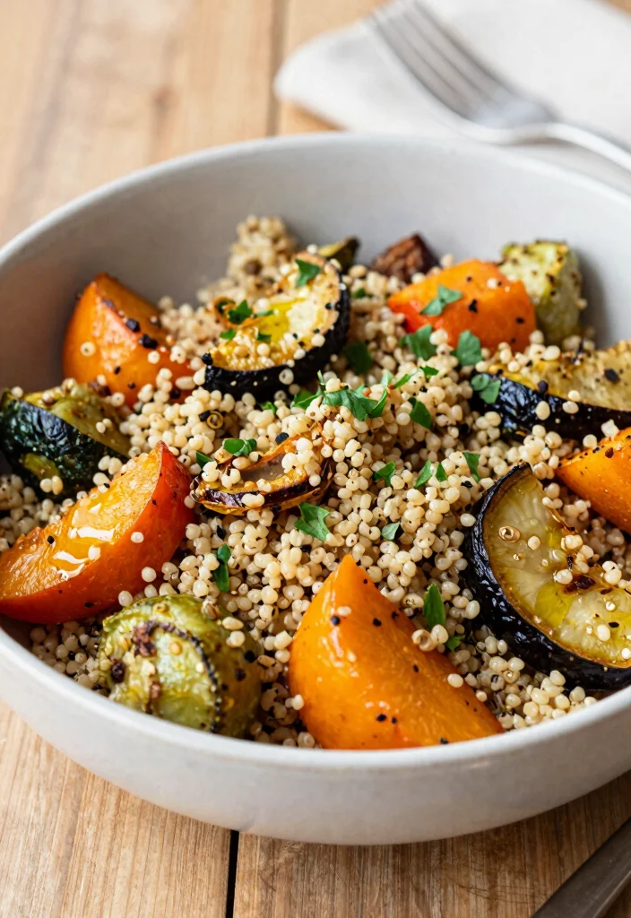 14 High-Protein Dinner Recipes for Easy Satisfying Meals - 12. Roasted Vegetable Quinoa Salad