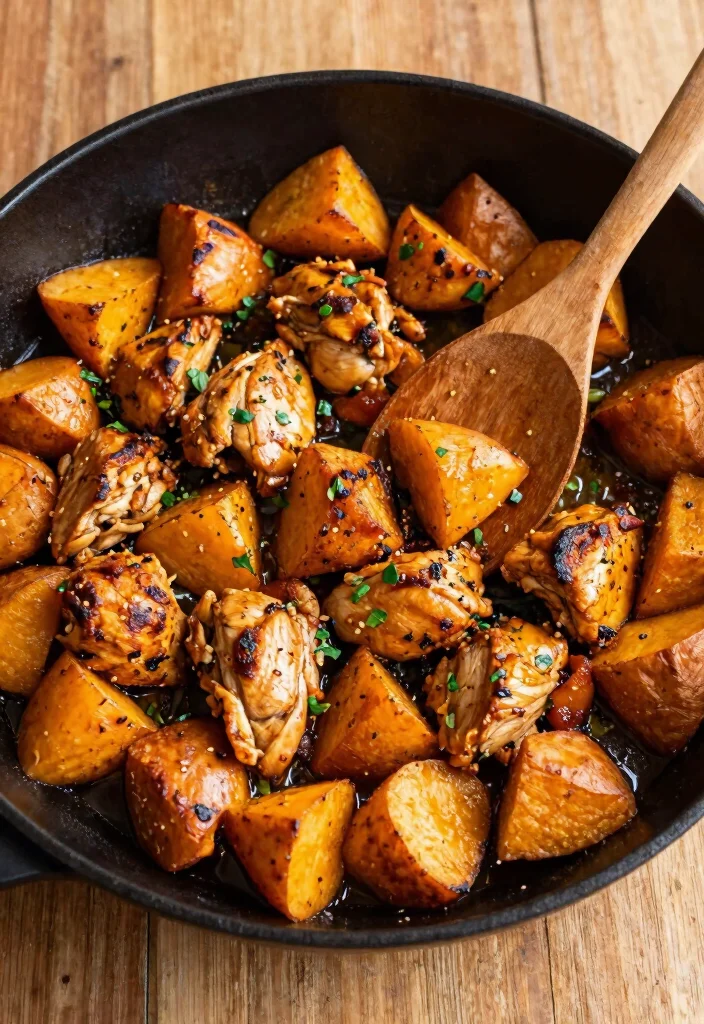 14 High-Protein Healthy Recipes for Easy Filling Meals - 12. Sweet Potato & Chicken Skillet