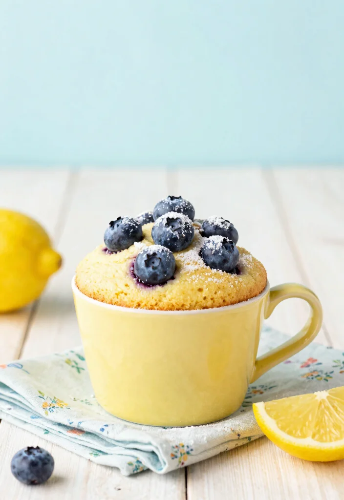 8 Single-Serve Dessert Recipes for Fast Simple Sweet Cravings - 4. Lemon Blueberry Mug Cake